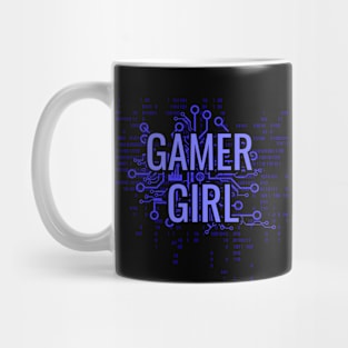 GAMER GIRL Electric Blue cyber circuit Mug